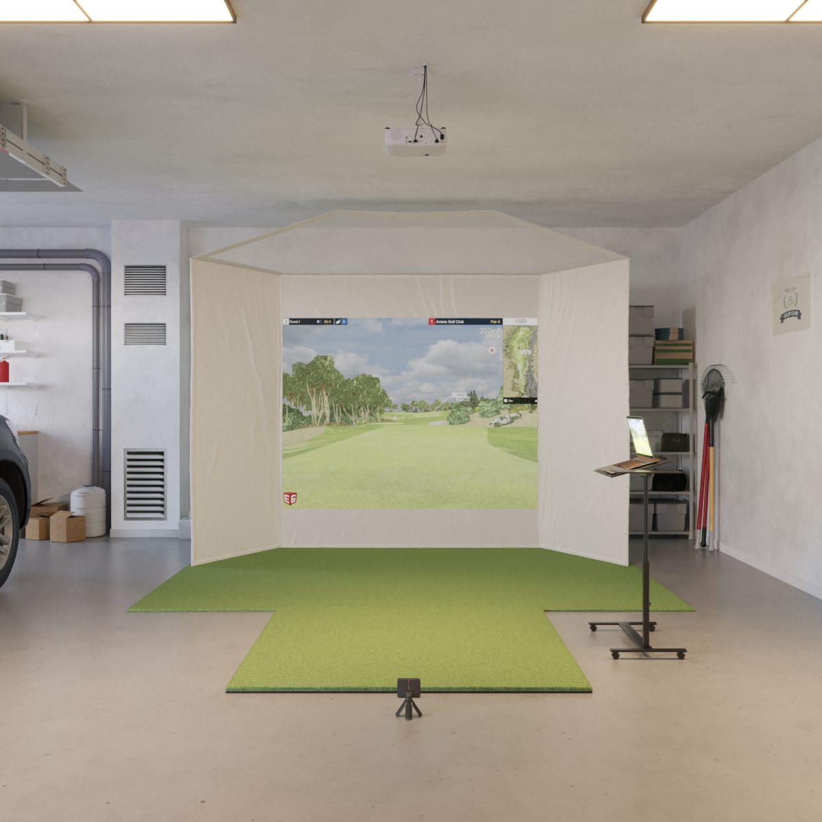 Garmin R10 Retractable Golf Simulator Package