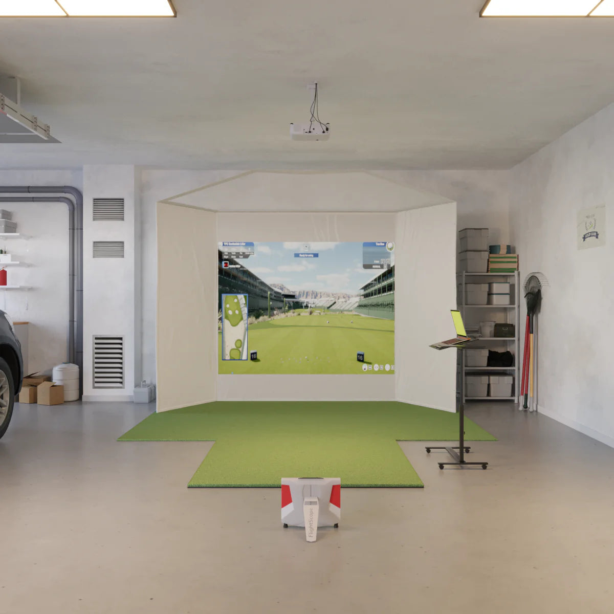 FlightScope X3 Retractable Golf Simulator Package