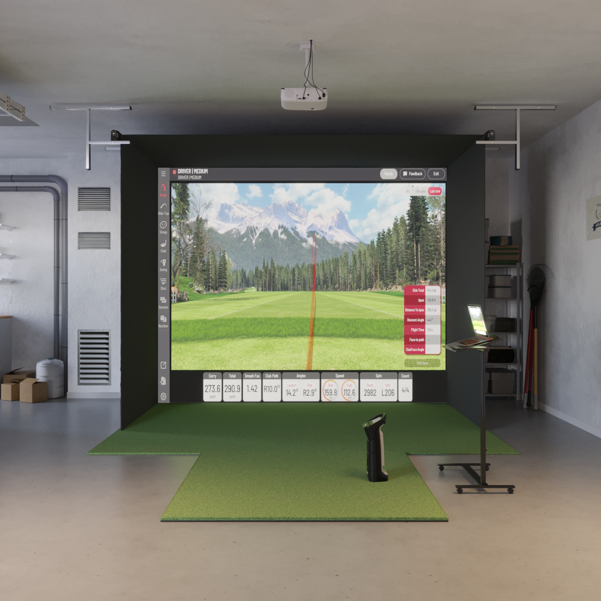 Uneekor Eye Mini Retractable Golf Simulator Package