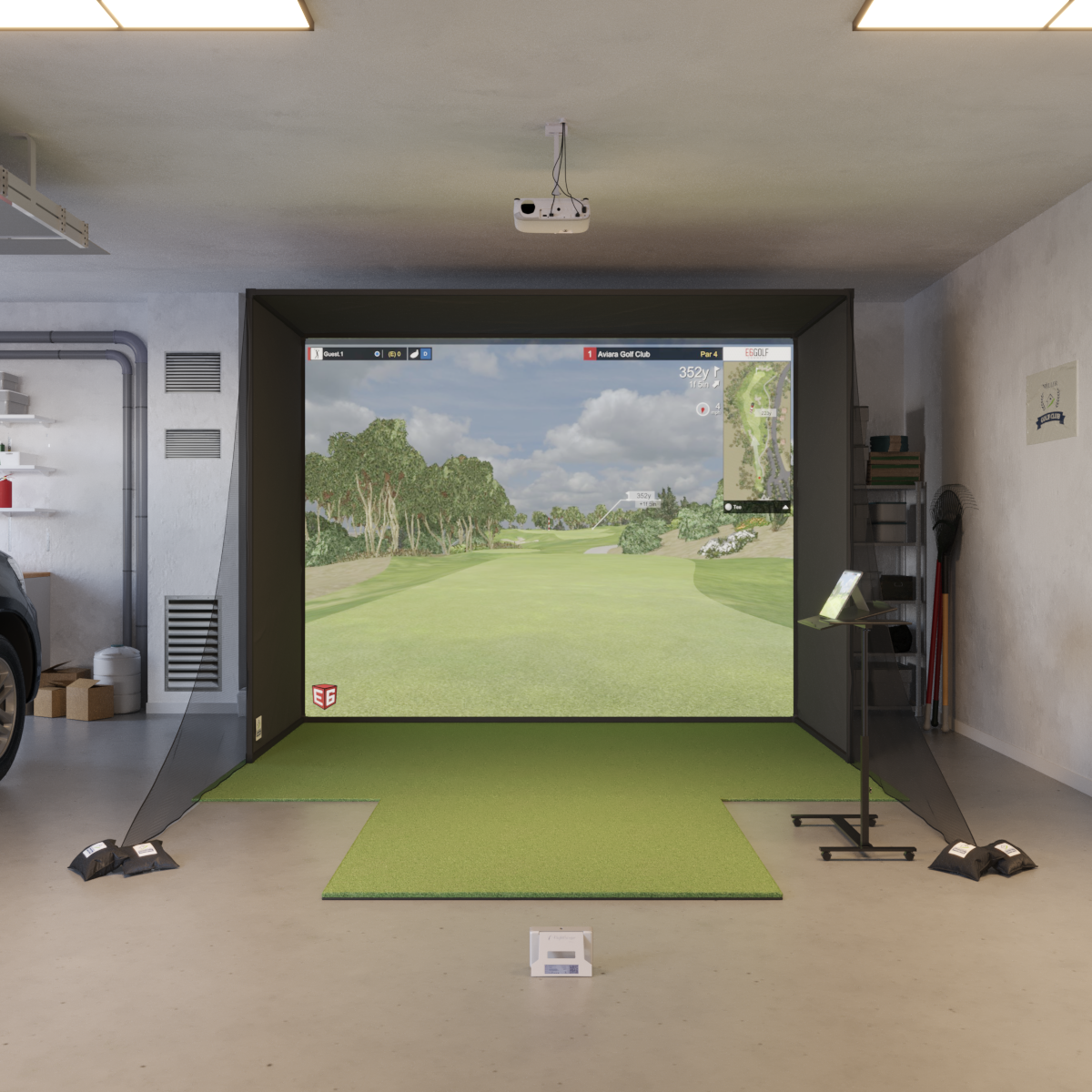 FlightScope Mevo+ SwingBay Golf Simulator Package