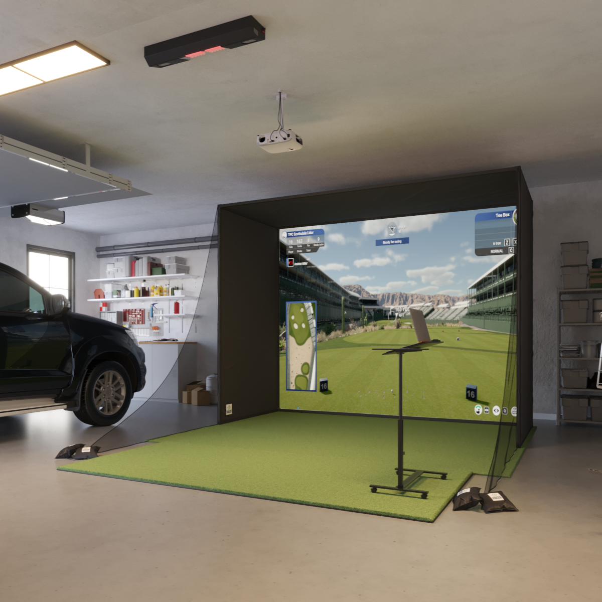 Uneekor QED SwingBay Golf Simulator Package