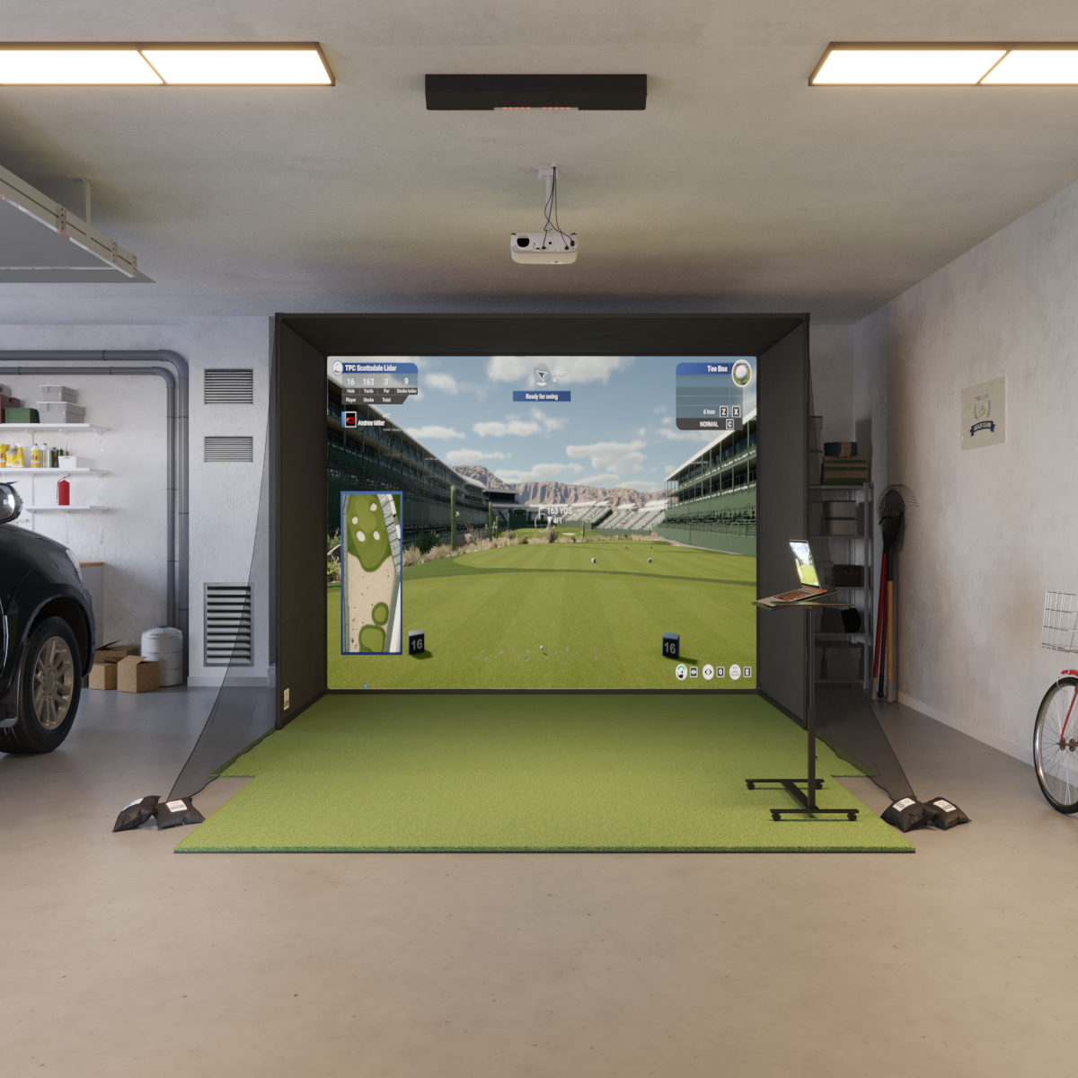 Uneekor QED SwingBay Golf Simulator Package