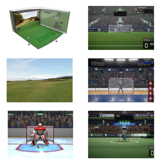 HD SportSuite 16:10 Flat Screen Sports Simulator | 4K Visuals | Pro Mats | Multi-Sport