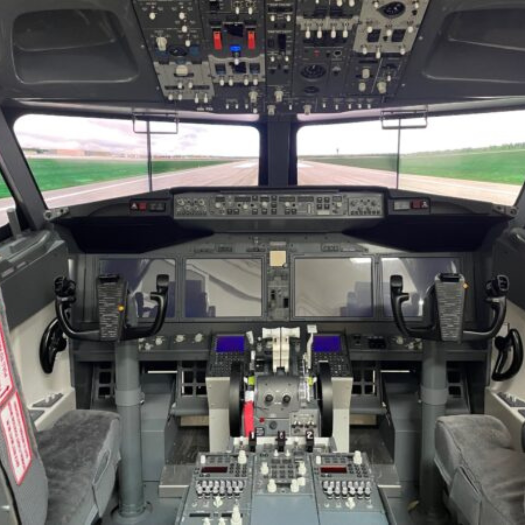 B737 MAX NG Cockpit Replica Flight Simulator Simulator Showroom