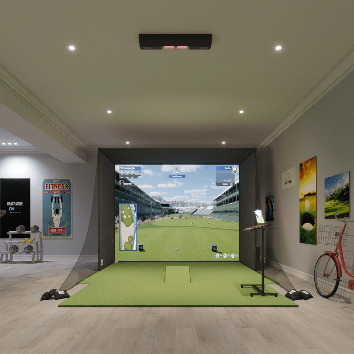 Uneekor QED SwingBay Golf Simulator Package