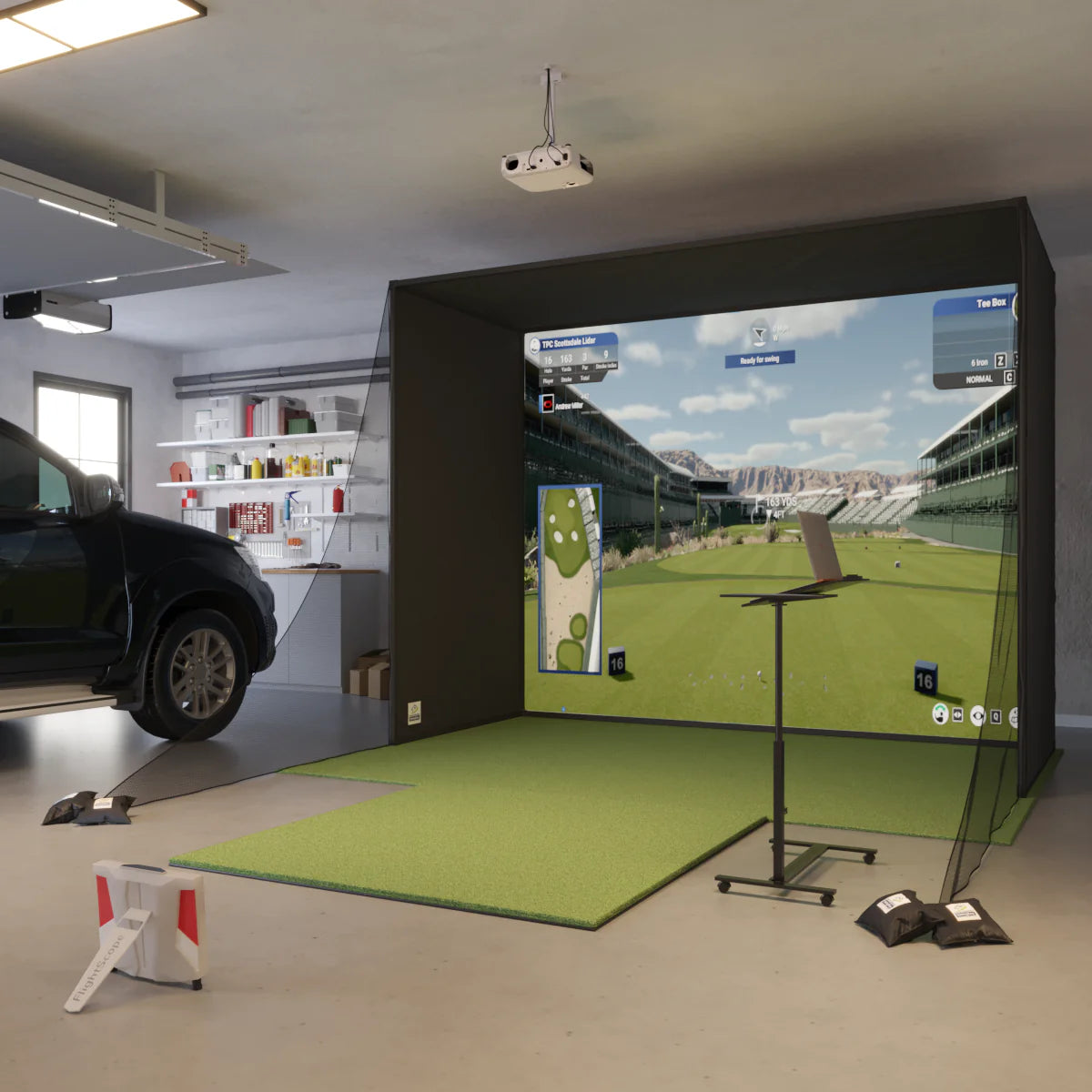 FlightScope X3 SwingBay Golf Simulator Package