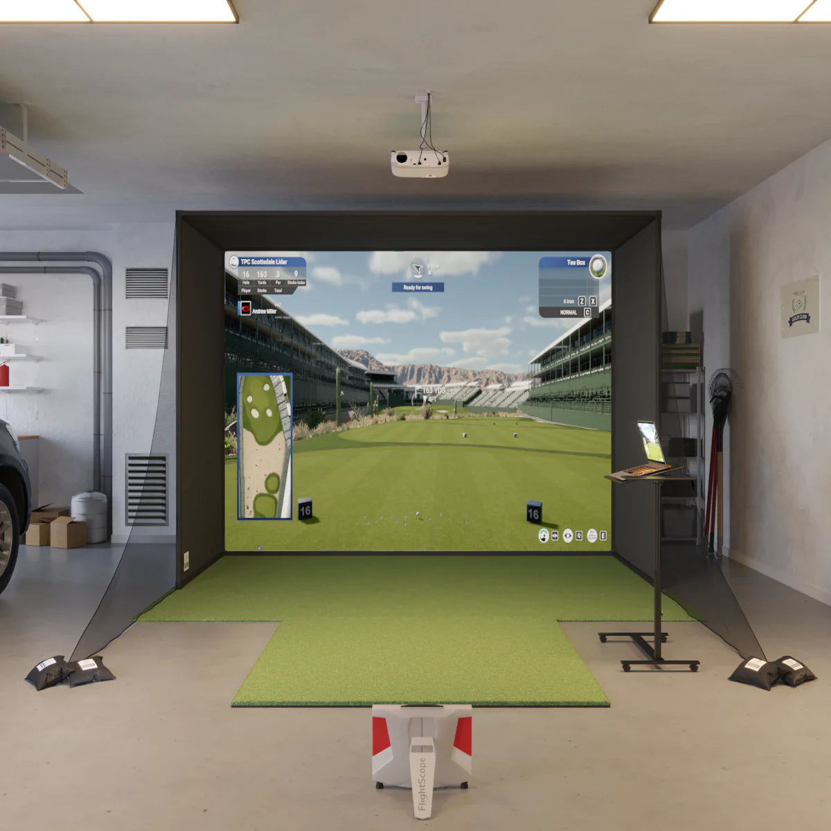 FlightScope X3 SwingBay Golf Simulator Package